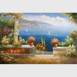 Mediterrane de Vakantiehaven van Art Sea Landscape Oil Painting van de Tuinmuur