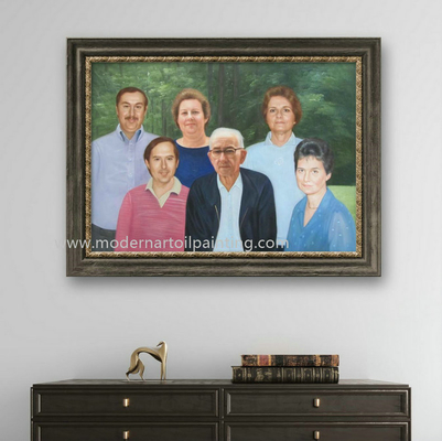 Het Olieverfschilderijportretten van de familiedouane voor de Decoratie van het Zijaanzichtkabinet