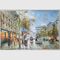 Streetscape van het het Olieverfschilderijcanvas van Parijs van het huisdecor het Met de hand gemaakte Schilderen
