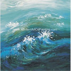 Eigentijds Abstract Met de hand gemaakt Art Painting Sea Wave, Strectched-het Art. van de Canvasmuur