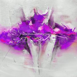 Met de hand geschilderd Abstract Wit de Muurdecor van Canvasart painting purple dress for