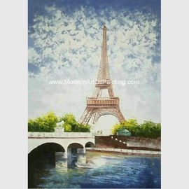 Eigentijds Paletmes die de Toren van Eiffel schilderen die met Dikke Plastic Laag wordt behandeld