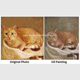 Cat Portrait Oil Painting Hand - schilderde met Textuurdraai Uw Foto in het Schilderen
