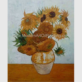 Platteland Vincent Van Gogh Oil Paintings Sunflowers met het Bladgoud van Wenen 20 x 24 duim