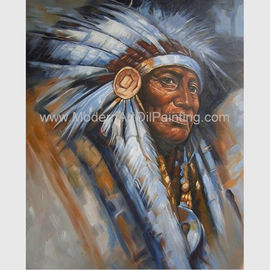 Indruk Menselijk Portret die Stammenleiders Met de hand gemaakt op Canvas schilderen