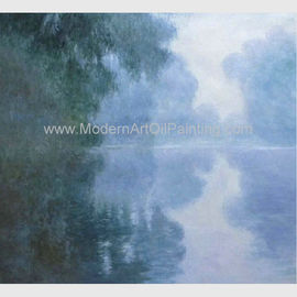Groene Claude Monet Oil Paintings Reproduction Misty-Ochtend op de Zegen