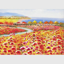 Het Bloemen het Canvas van Poppy Oil Painting Colorful Red van het paletmes Schilderen voor Huisdecor