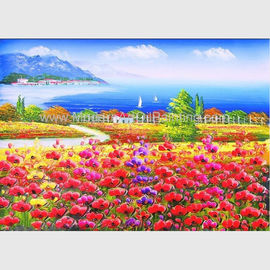 Rode Poppy Floral Oil Painting Mediterranean-Overzeese Olieverfschilderijen door Mes