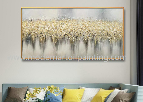 Met de hand geschilderde Gouden Folie die Abstracte Canvasmuur Art For Interior Decoration schilderen