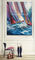 Abstracte Varende de Botenschilderijen van het Paletmes, het Met de hand geschilderde Dikke Art. van het Oliecanvas