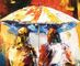 Het ontworpen Olieverfschilderij van het Paletmes op Canvas, Abstract Art Paintings Umbrella Girls