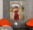 Acryl Modern Art Oil Painting Decorative Wall Art Girl met Rode Kleding op Canvas