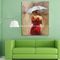 Acryl Modern Art Oil Painting Decorative Wall Art Girl met Rode Kleding op Canvas