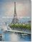 Met de hand geschilderd van het Olieverfschilderijeiffel van Parijs de Toreneco Oplosmiddel
