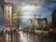 Van het Olieverfschilderijparijs van Parijs van het paletmes de Straat Dikke Olie 50 cm x 60 cm voor koffie