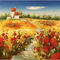 Zwaar Impasto-Paletmes die Bloemenpapavers Met de hand gemaakte Dikke Olie schilderen
