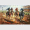 Het abstracte Olieverfschilderij van het Paletmes op Canvas/Paarden die Sporten Art Painting in werking stellen