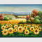 De Zonnebloemenolieverfschilderij van het aangepast paletmes, Decoratieve Met de hand geschilderde Kunst op Canvas