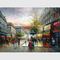 Van het Olieverfschilderijparijs van Parijs van het paletmes de Straat Dikke Olie 50 cm x 60 cm voor koffie