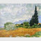 Met de hand gemaakt Vincent Van Gogh Oil Paintings Reproduction-Tarwegebied met Cipressen
