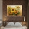 Het het Messenolieverfschilderij van het zonnebloempalet bloeit Muur Art For Bedroom
